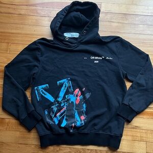 Main Label Off White Virgil Abloh Brush arrow hoodie size medium 100% cotton